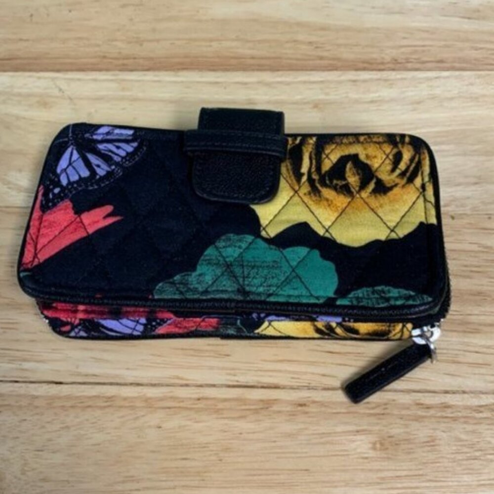 Vintage Vera Bradley RFID Smartphone Wallet Havana Rose Retired